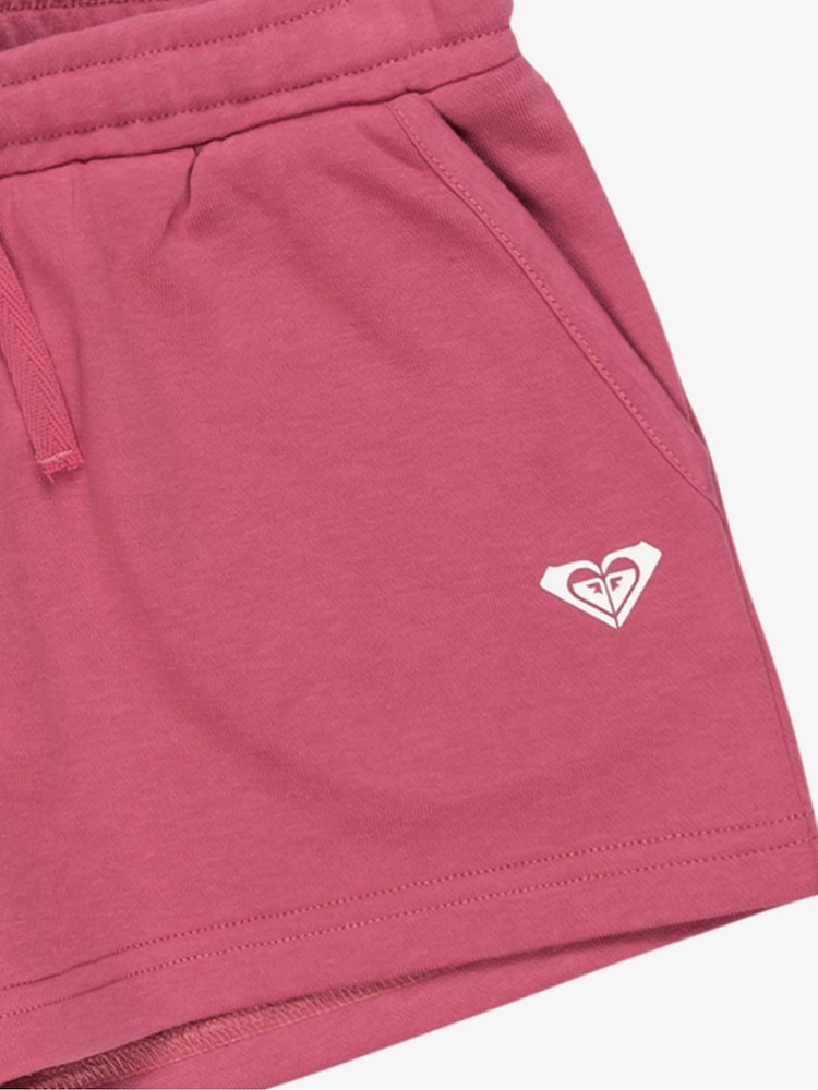 Roxy Pink Surf Feeling Terry Logo Shorts - Image 3 of 3 Roxy Pink Surf Feeling Terry Logo Shorts - Image 3 of 3