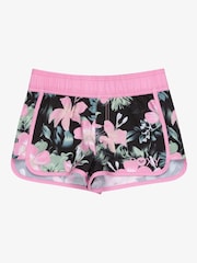 Rosa - Roxy Girls Tropical Print Good Waves Only Board Shorts - Imagen 1 de 3