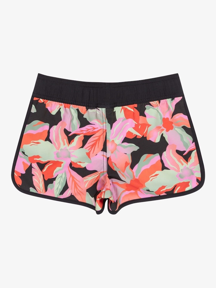 Roxy Black Girls Tropical Print Good Waves Only Board Shorts - Image 2 of 3