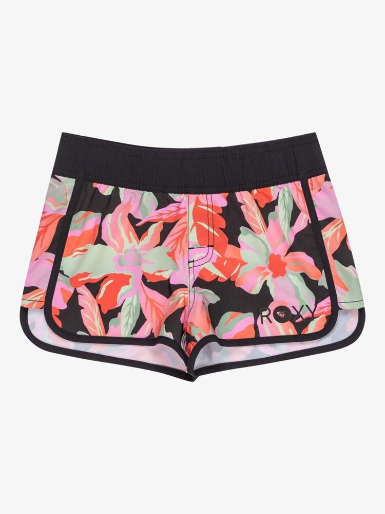 Roxy Black Girls Tropical Print Good Waves Only Board Shorts - Image 4 of 4