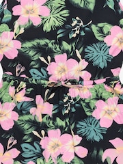 Roxy Black Tropical Print Surfs Up Sleeveless 100% Cotton Dress - Image 3 of 3