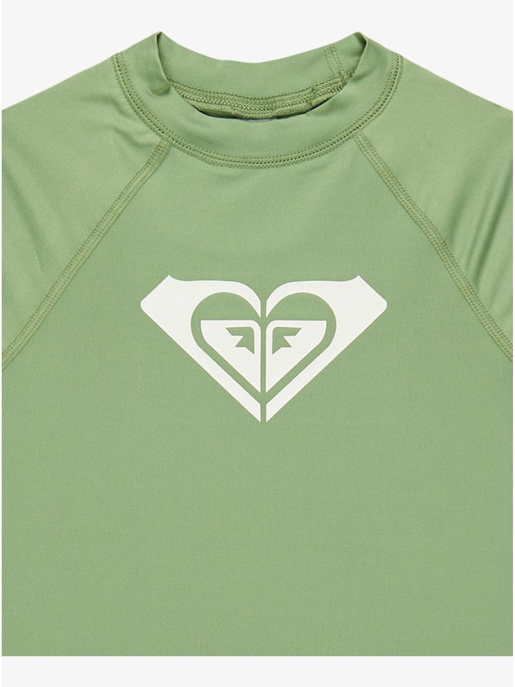 Roxy Green Girls Wholehearted Short Sleeve Logo Rash Vest - Image 3 of 3 Roxy Green Girls Wholehearted Short Sleeve Logo Rash Vest - Image 3 of 3