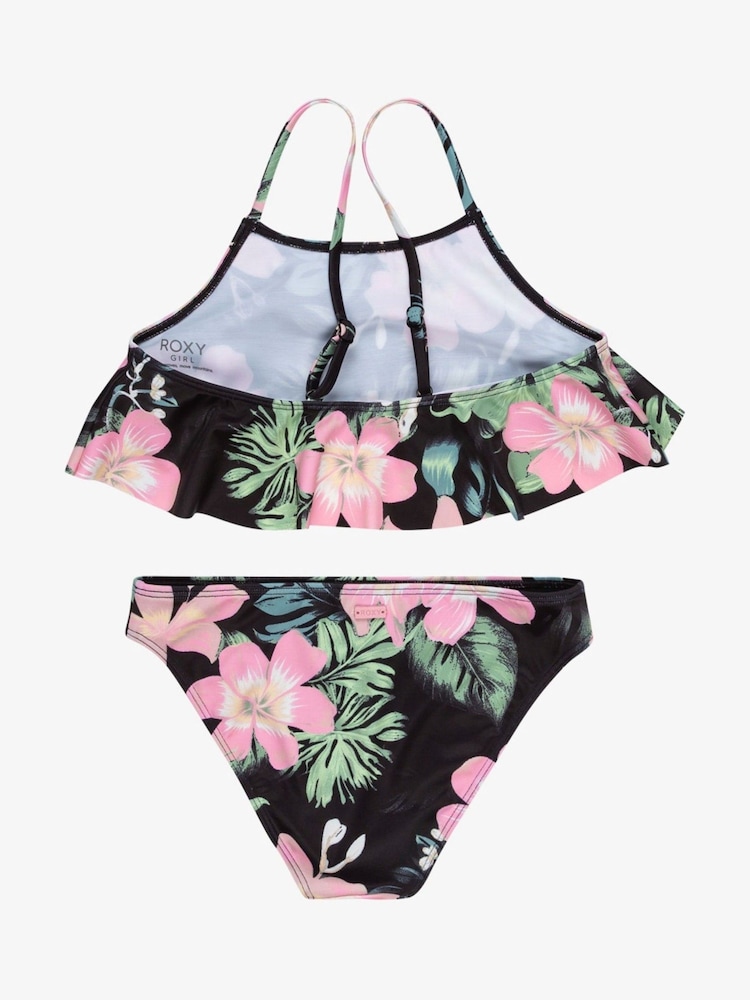 Roxy Black Shadow Floral Print Flutter Bikini Set - Image 2 of 3