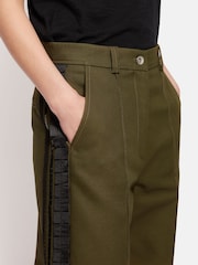 Jigsaw Green Cotton Trim Detail Trousers - Image 2 of 7
