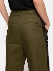 Jigsaw Green Cotton Trim Detail Trousers - Image 4 of 7