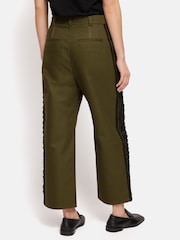 Jigsaw Green Cotton Trim Detail Trousers - Image 5 of 7