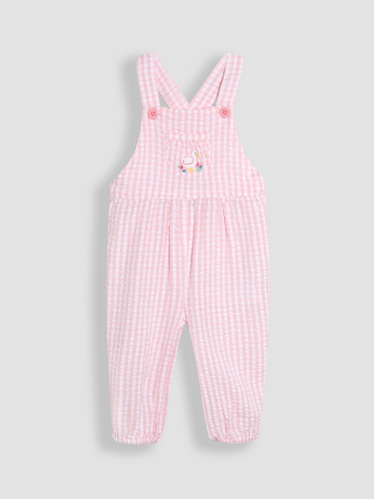 Pato rosa - JoJo Maman Bébé Embroidered Dungarees & Body Set 2 Piece - Imagen 2 de 5