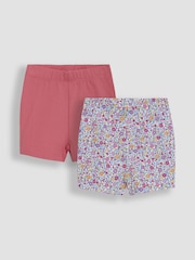 JoJo Maman Bébé Lilac Purple Ditsy Floral Shorts 2 Pack - Image 1 of 4