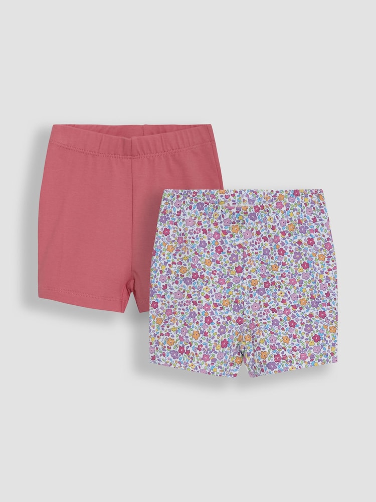 JoJo Maman Bébé Lilac Purple Ditsy Floral Shorts 2 Pack - Image 1 of 4