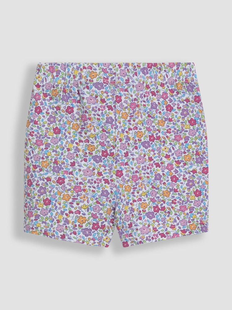 JoJo Maman Bébé Lilac Purple Ditsy Floral Shorts 2 Pack - Image 4 of 4