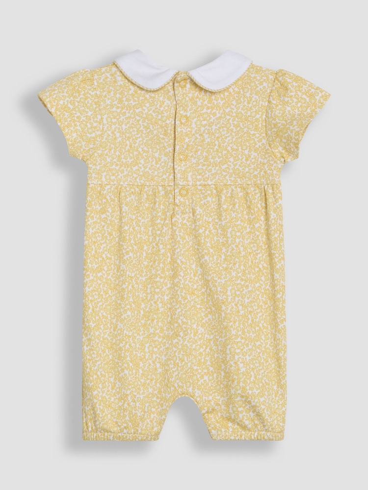 JoJo Maman Bébé Set aus gesmoktem Strampler und Stirnband mit Floral-Print - Bild 4 von 4