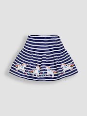 JoJo Maman Bébé Navy Blue Unicorn Appliqué Skort - Image 1 of 3