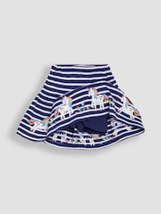 JoJo Maman Bébé Navy Blue Unicorn Appliqué Skort - Image 2 of 3