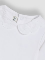 JoJo Maman Bébé White Broderie Collar Long Sleeve Body - Image 2 of 3