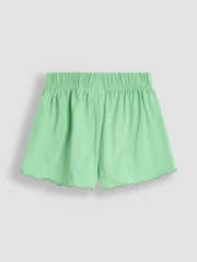 JoJo Maman Bébé Green Floral 2-Pack Scallop Hem Shorts - Image 4 of 4