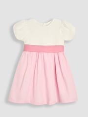 JoJo Maman Bébé Pink Smocked Satin Party Dress - Image 1 of 4