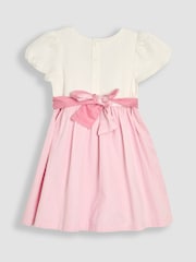 JoJo Maman Bébé Pink Smocked Satin Party Dress - Image 3 of 4