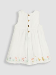 JoJo Maman Bébé White Duck Floral Baby Appliqué 100% Cotton Dress - Image 2 of 4