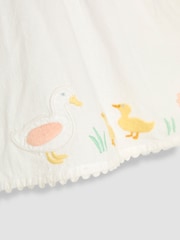 JoJo Maman Bébé White Duck Floral Baby Appliqué 100% Cotton Dress - Image 4 of 4