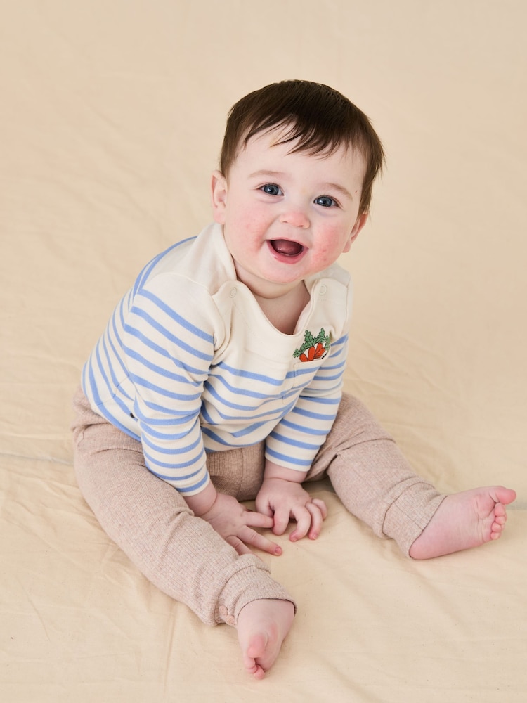 JoJo Maman Bébé Ecru 2-Piece Peter Rabbit™ Top & Rib Legging Set - Image 2 of 8