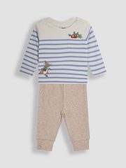 JoJo Maman Bébé Ecru 2-Piece Peter Rabbit™ Top & Rib Legging Set - Image 3 of 8