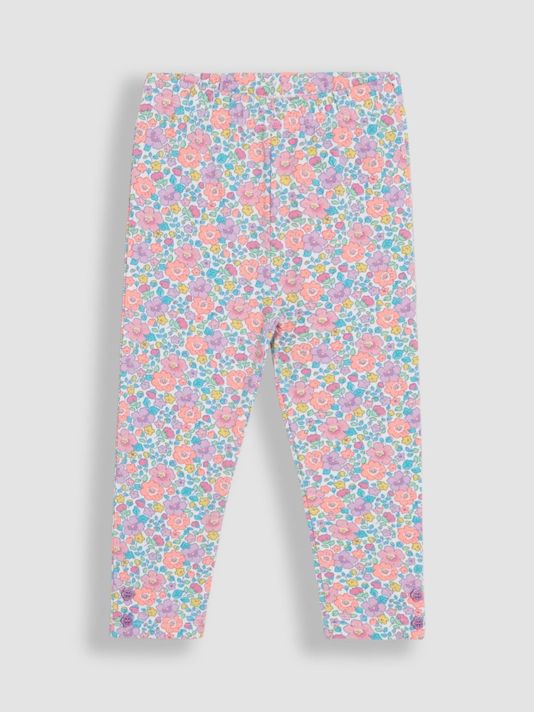 JoJo Maman Bébé Mint Green Floral Leggings 2 Pack - Image 2 of 5