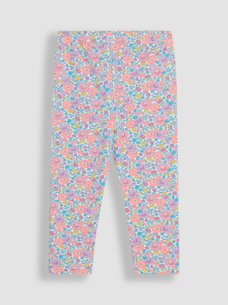 JoJo Maman Bébé Mint Green Floral Leggings 2 Pack - Image 3 of 5
