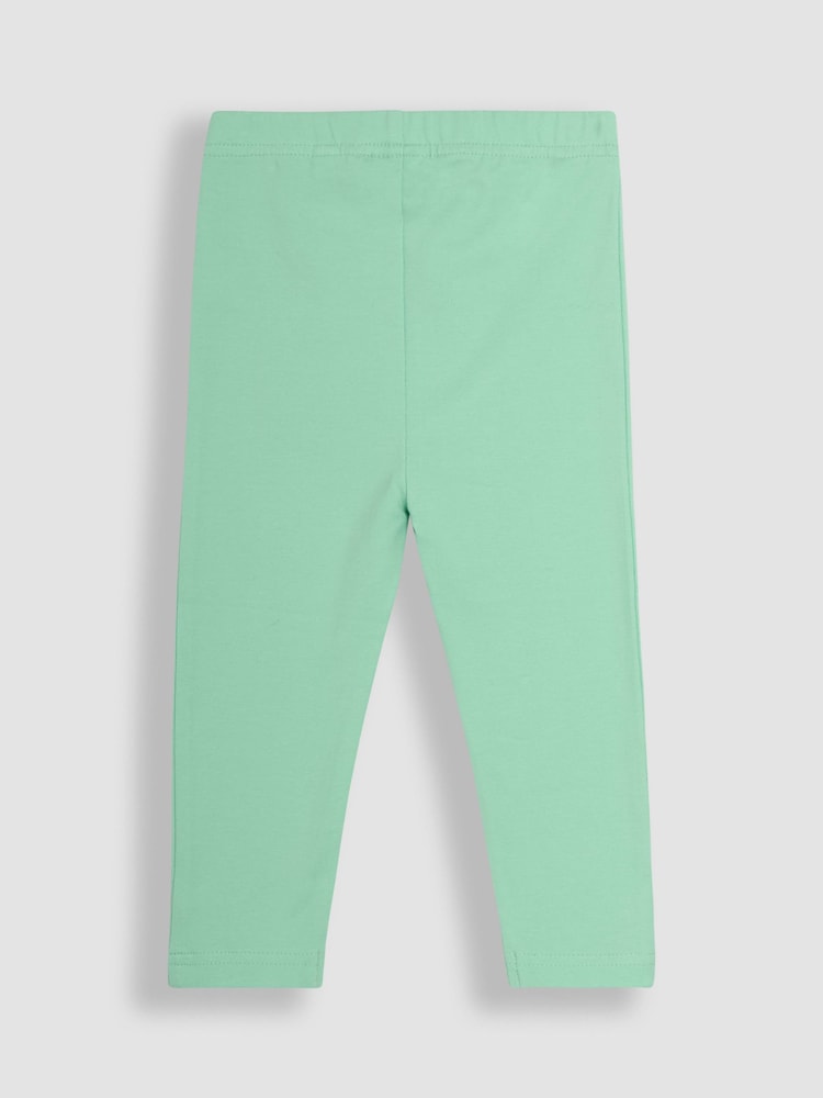 JoJo Maman Bébé Mint Green Floral Leggings 2 Pack - Image 5 of 5