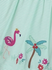 JoJo Maman Bébé Mint Green Safari Animals Appliqué Button Front Dress - Image 3 of 3