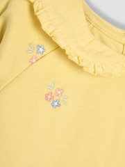 JoJo Maman Bébé Yellow Bunny Embroidered Peter Pan Collar 100% Cotton Sweatshirt - Image 3 of 3