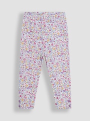 JoJo Maman Bébé Lilac Purple Ditsy Floral Leggings 2 Pack - Image 2 of 5