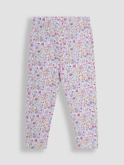 JoJo Maman Bébé Lilac Purple Ditsy Floral Leggings 2 Pack - Image 3 of 5