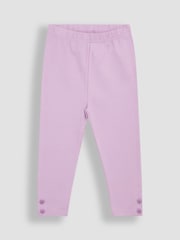 JoJo Maman Bébé Lilac Purple Ditsy Floral Leggings 2 Pack - Image 4 of 5