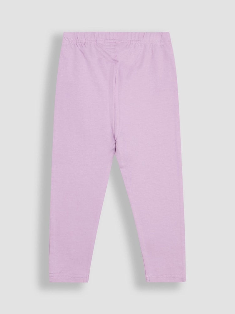 JoJo Maman Bébé Lilac Purple Ditsy Floral Leggings 2 Pack - Image 5 of 5