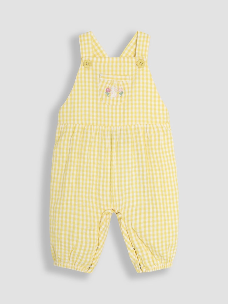 JoJo Maman Bébé Yellow Bunny Embroidered Dungarees & Body Set 2 Piece - Image 2 of 6