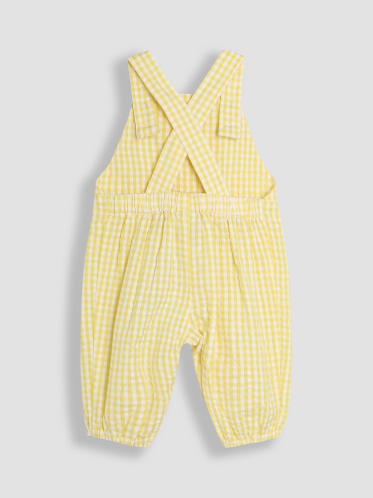 JoJo Maman Bébé Yellow Bunny Embroidered Dungarees & Body Set 2 Piece - Image 3 of 6