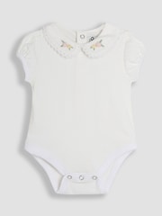 JoJo Maman Bébé Yellow Bunny Embroidered Dungarees & Body Set 2 Piece - Image 4 of 6
