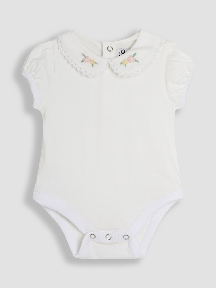 JoJo Maman Bébé Yellow Bunny Embroidered Dungarees & Body Set 2 Piece - Image 4 of 6
