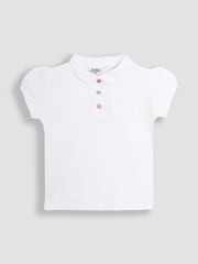 JoJo Maman Bébé White Pretty Polo Shirt - Image 1 of 3
