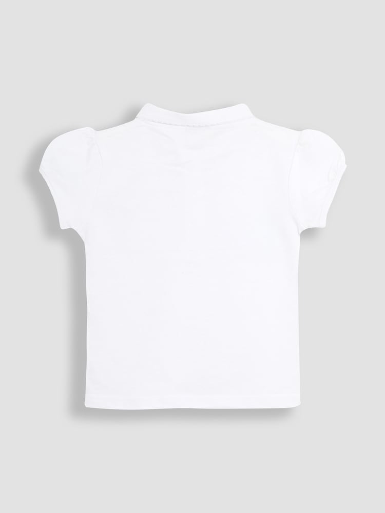 JoJo Maman Bébé White Pretty Polo Shirt - Image 2 of 3