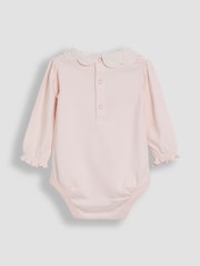 JoJo Maman Bébé Pink Broderie Collar Long Sleeve Body - Image 3 of 3