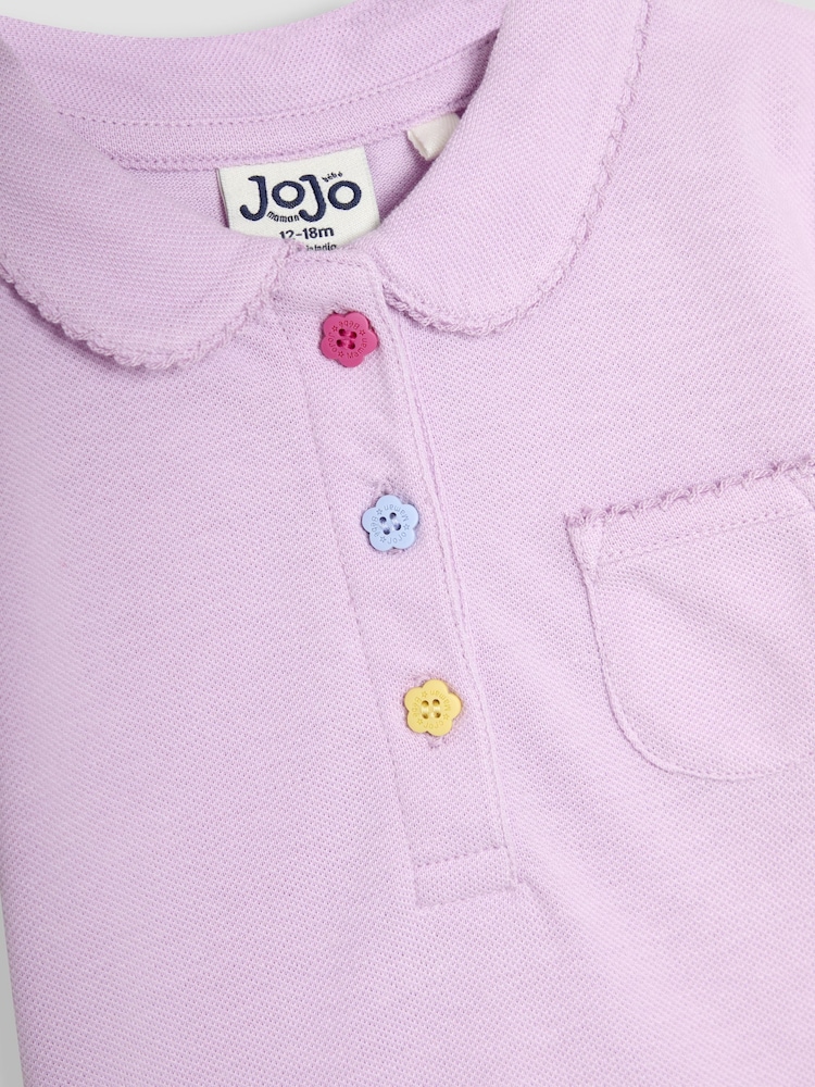 JoJo Maman Bébé Lilac Purple Pretty Polo Shirt - Image 3 of 3