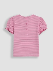 Fuchsia Roz Fluture Applique - Tricou cu mânecă bufantă JoJo Maman Bébé - Image 2 of 3