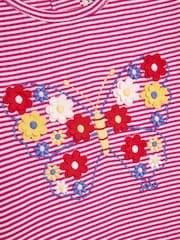 Fuchsia Roz Fluture Applique - Tricou cu mânecă bufantă JoJo Maman Bébé - Image 3 of 3