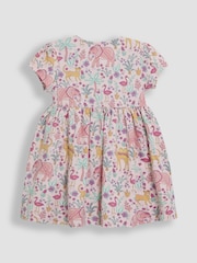 JoJo Maman Bébé Coral Pink Safari Animals Button Front Dress - Image 3 of 4
