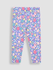 JoJo Maman Bébé Lilac Purple Butterfly Floral Leggings 2 Pack - Image 3 of 5
