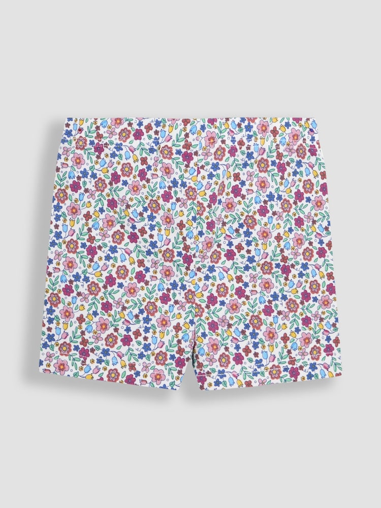JoJo Maman Bébé Fuchsia Pink Ditsy Floral Print Shorts 2 Pack - Image 5 of 5