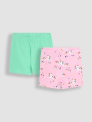 JoJo Maman Bébé Pink Unicorn Shorts 2 Pack - Image 1 of 5
