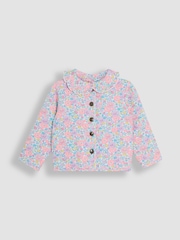 JoJo Maman Bébé Lilac Purple Floral Collared Quilted Jacket - Image 1 of 3