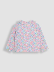 JoJo Maman Bébé Lilac Purple Floral Collared Quilted Jacket - Image 2 of 3